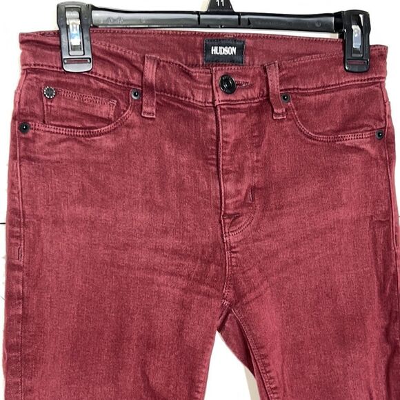 Hudson Skinny Maroon Jeans Size 26 - Picture 5 of 9